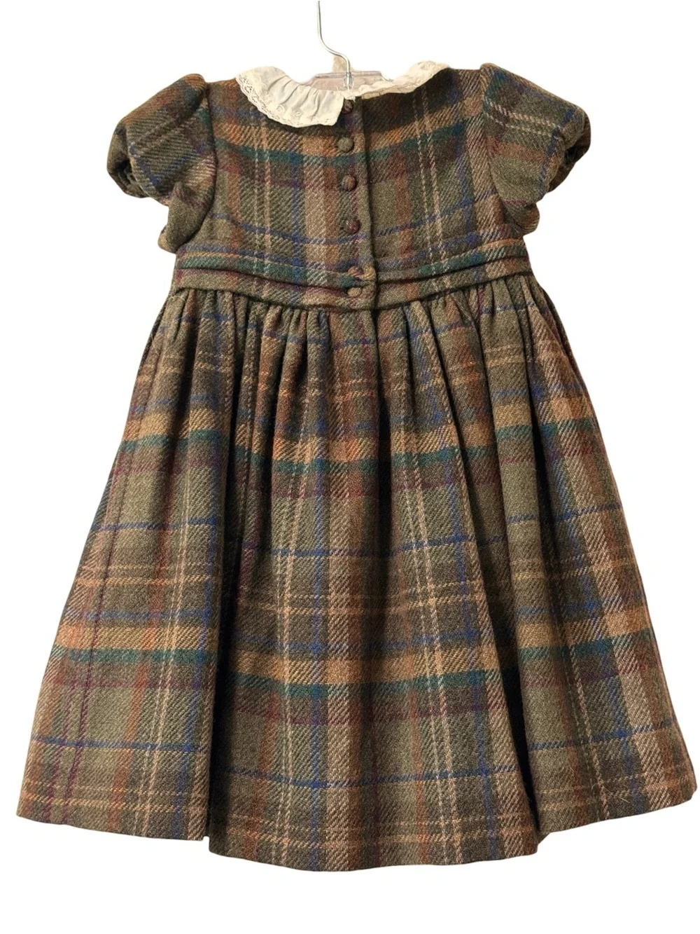 Ralph Lauren Plaid Smocked Wool Blend Dress and Bloomer Set Size 24M